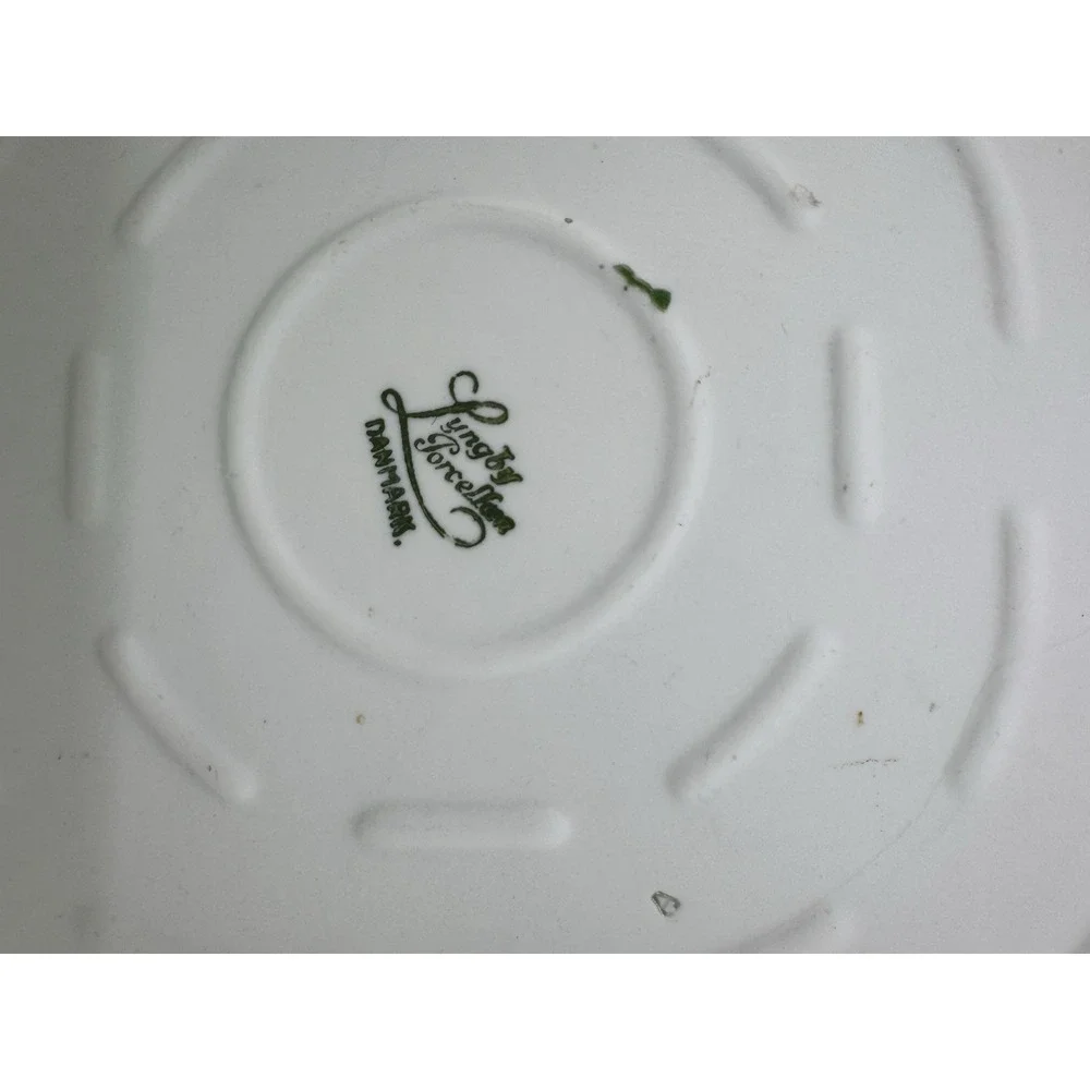 Lyngby porcelain green‎ enamel skillet